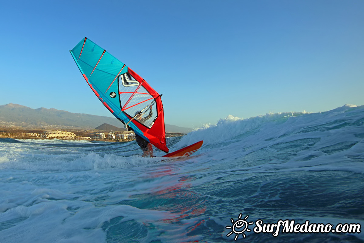 Sunrise windsurfing at Cabezo in El Medano Tenerife 10-11-2017 Tenerife