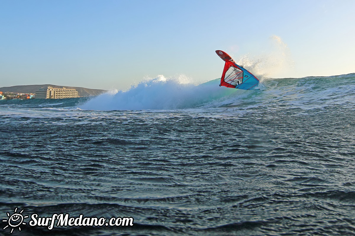 Sunrise windsurfing at Cabezo in El Medano Tenerife 10-11-2017 Tenerife