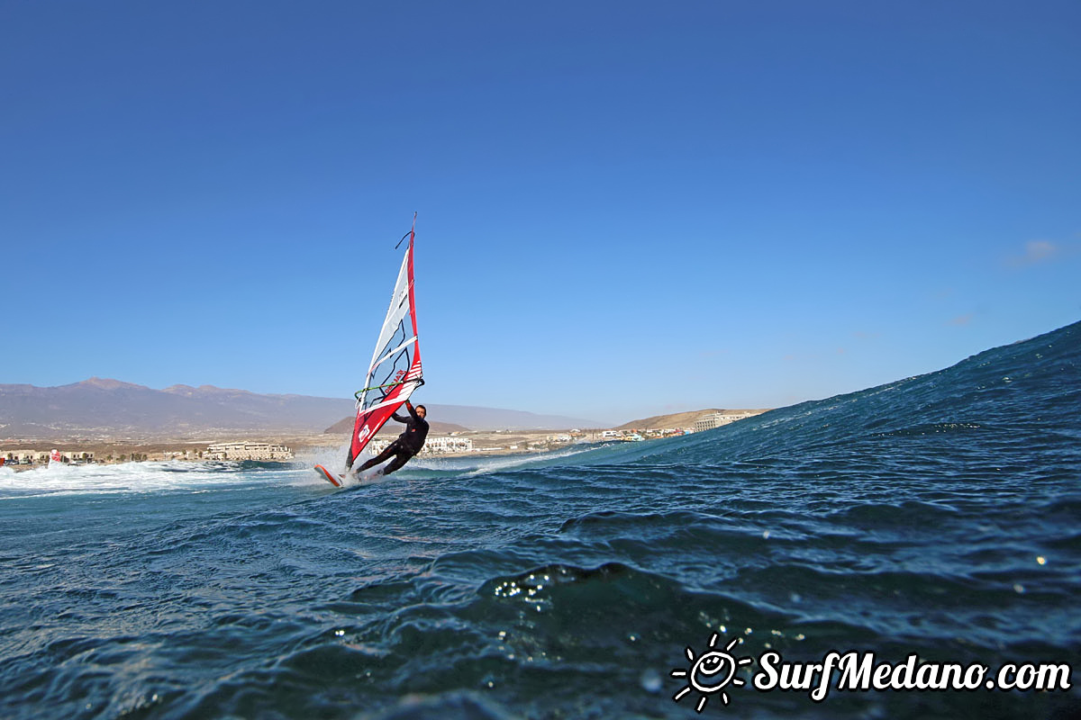 New Years Day windsurfing at El Cabezo in El Medano Tenerife 01-01-2018 Tenerife