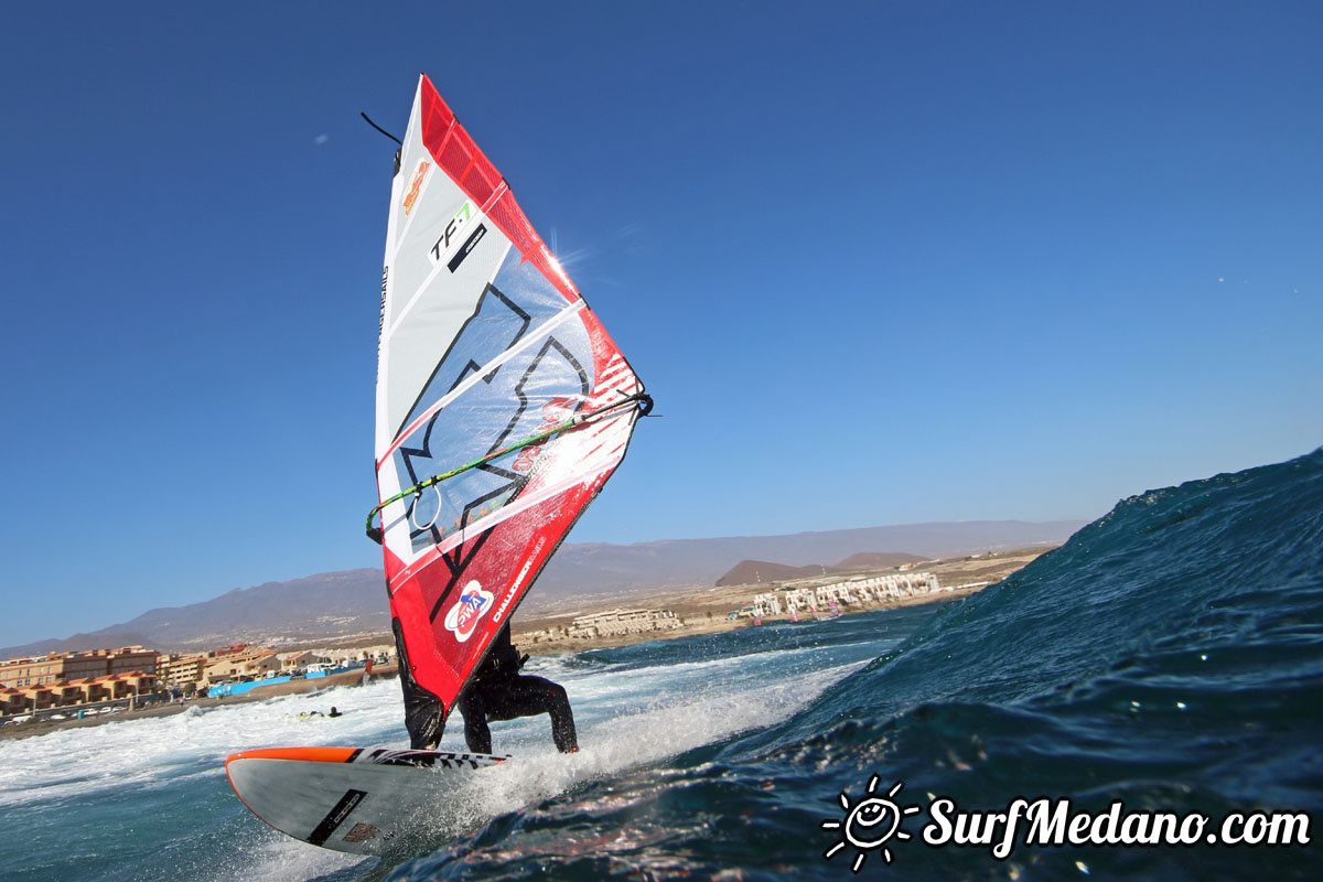 New Years Day windsurfing at El Cabezo in El Medano Tenerife 01-01-2018 Tenerife