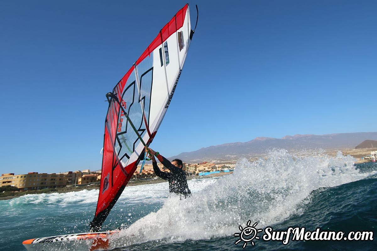 New Years Day windsurfing at El Cabezo in El Medano Tenerife 01-01-2018 Tenerife