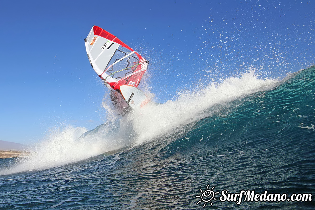 New Years Day windsurfing at El Cabezo in El Medano Tenerife 01-01-2018 Tenerife