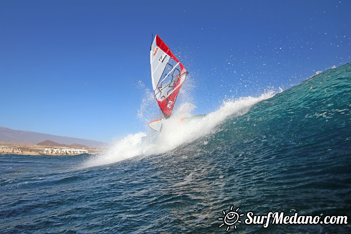 New Years Day windsurfing at El Cabezo in El Medano Tenerife 01-01-2018 Tenerife