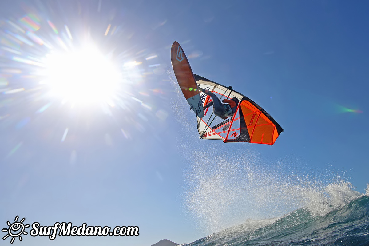 New Years Day windsurfing at El Cabezo in El Medano Tenerife 01-01-2018 Tenerife