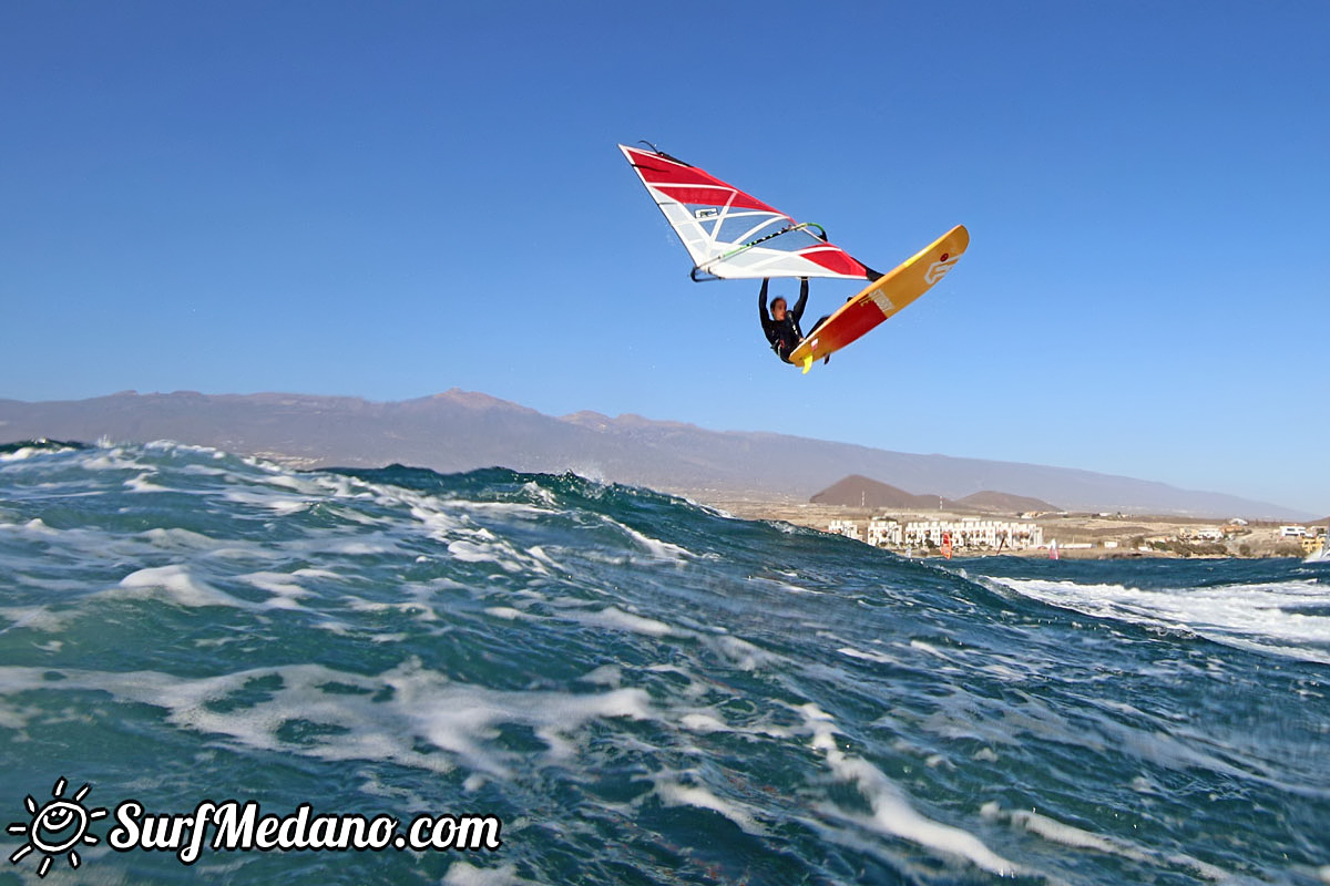 New Years Day windsurfing at El Cabezo in El Medano Tenerife 01-01-2018 Tenerife