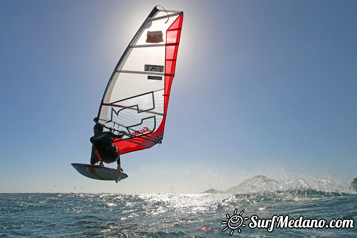 New Years Day windsurfing at El Cabezo in El Medano Tenerife 01-01-2018 Tenerife