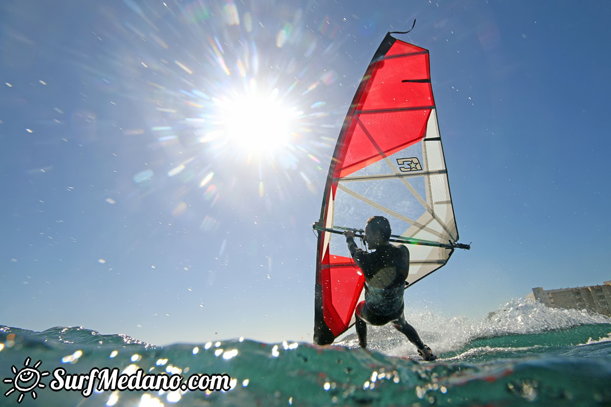 New Years Day windsurfing at El Cabezo in El Medano Tenerife 01-01-2018 Tenerife