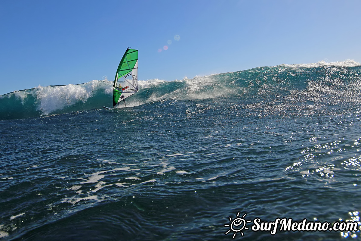 Wave windsurfing at El Cabezo in El Medano Tenerife 02-01-2018 Tenerife