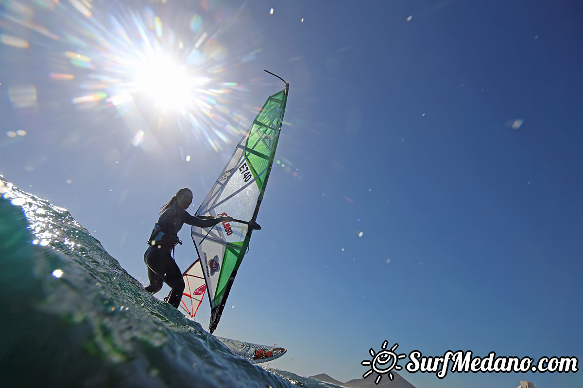 Wave windsurfing at El Cabezo in El Medano Tenerife 02-01-2018 Tenerife