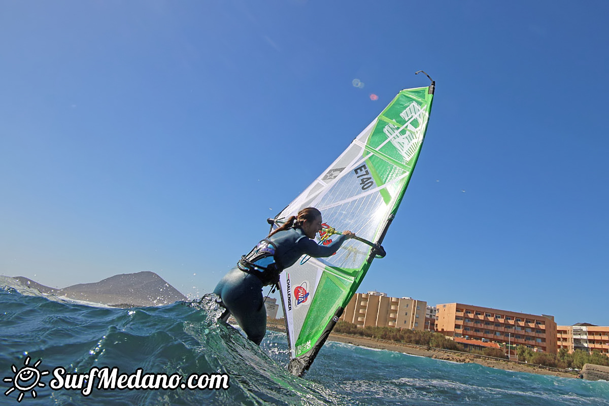 Wave windsurfing at El Cabezo in El Medano Tenerife 02-01-2018 Tenerife