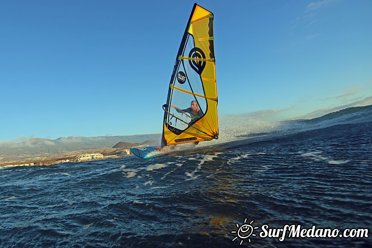 Sunrise windsurfing at Cabezo in El Medano Tenerife 26-01-2018 Tenerife