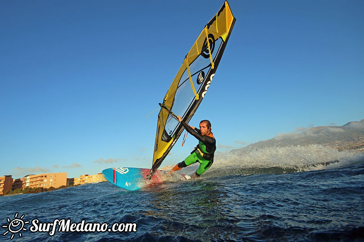 Sunrise windsurfing at Cabezo in El Medano Tenerife 26-01-2018 Tenerife