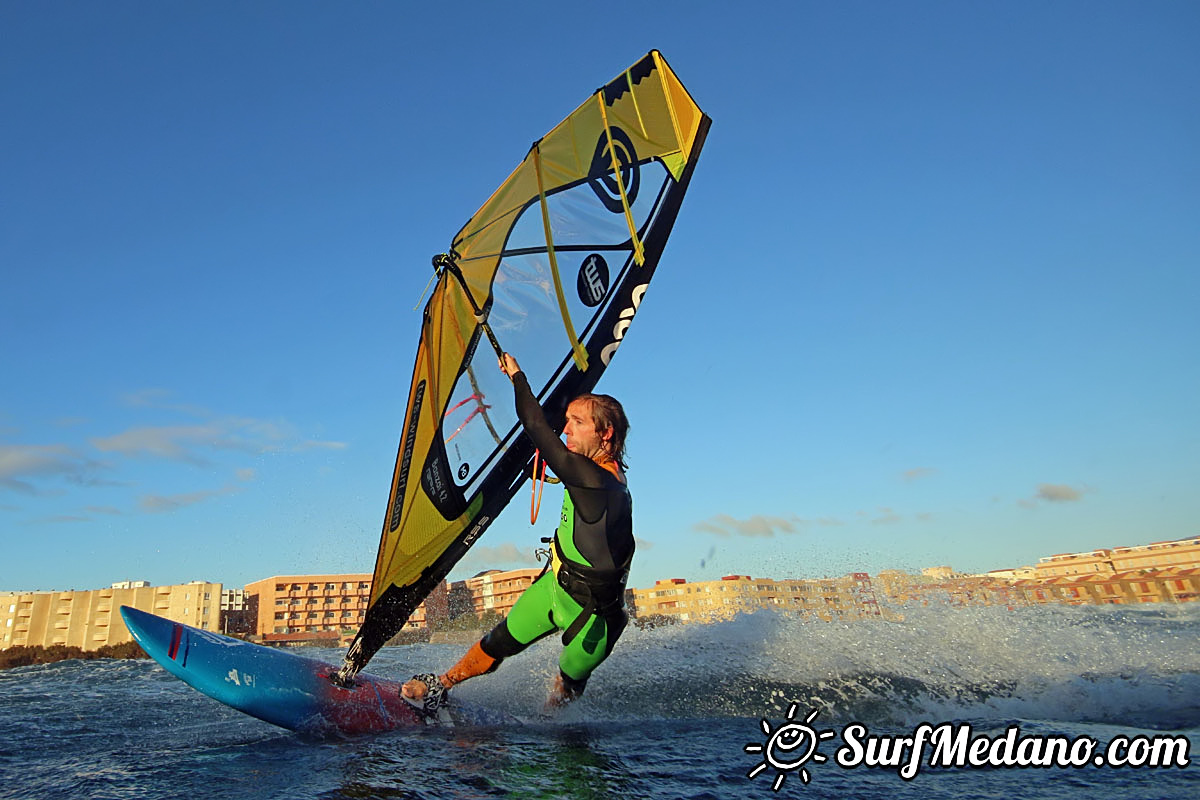 Sunrise windsurfing at Cabezo in El Medano Tenerife 26-01-2018 Tenerife