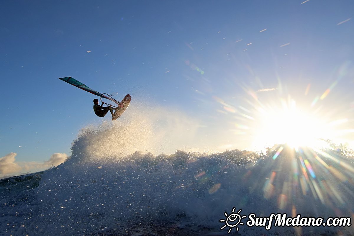 Sunrise windsurfing at Cabezo in El Medano Tenerife 26-01-2018 Tenerife