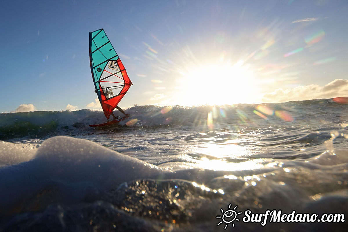 Sunrise windsurfing at Cabezo in El Medano Tenerife 26-01-2018 Tenerife