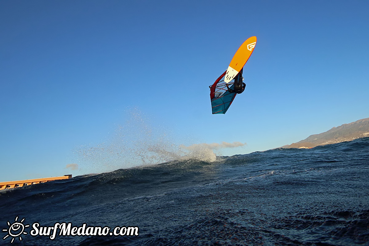 Sunrise windsurfing at Cabezo in El Medano Tenerife 26-01-2018 Tenerife