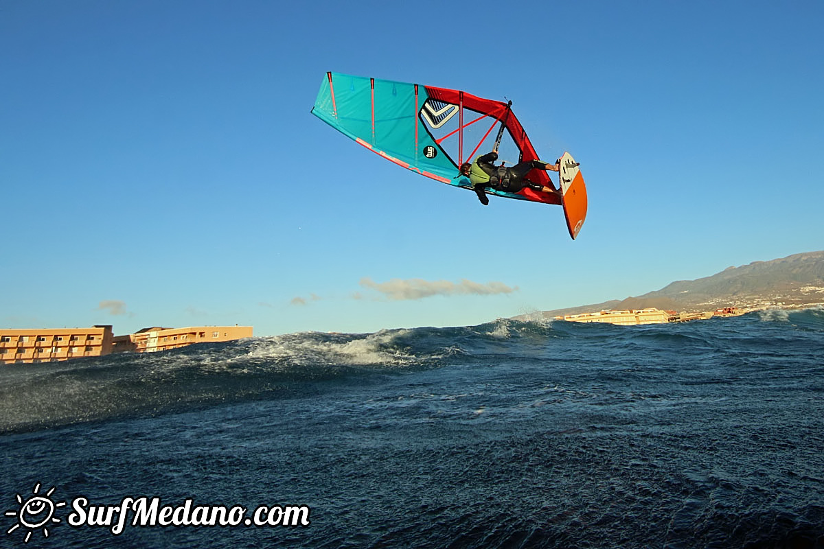 Sunrise windsurfing at Cabezo in El Medano Tenerife 26-01-2018 Tenerife