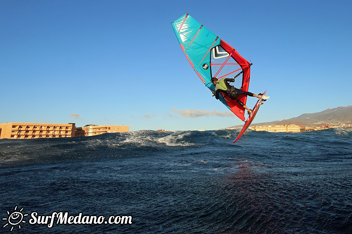 Sunrise windsurfing at Cabezo in El Medano Tenerife 26-01-2018 Tenerife