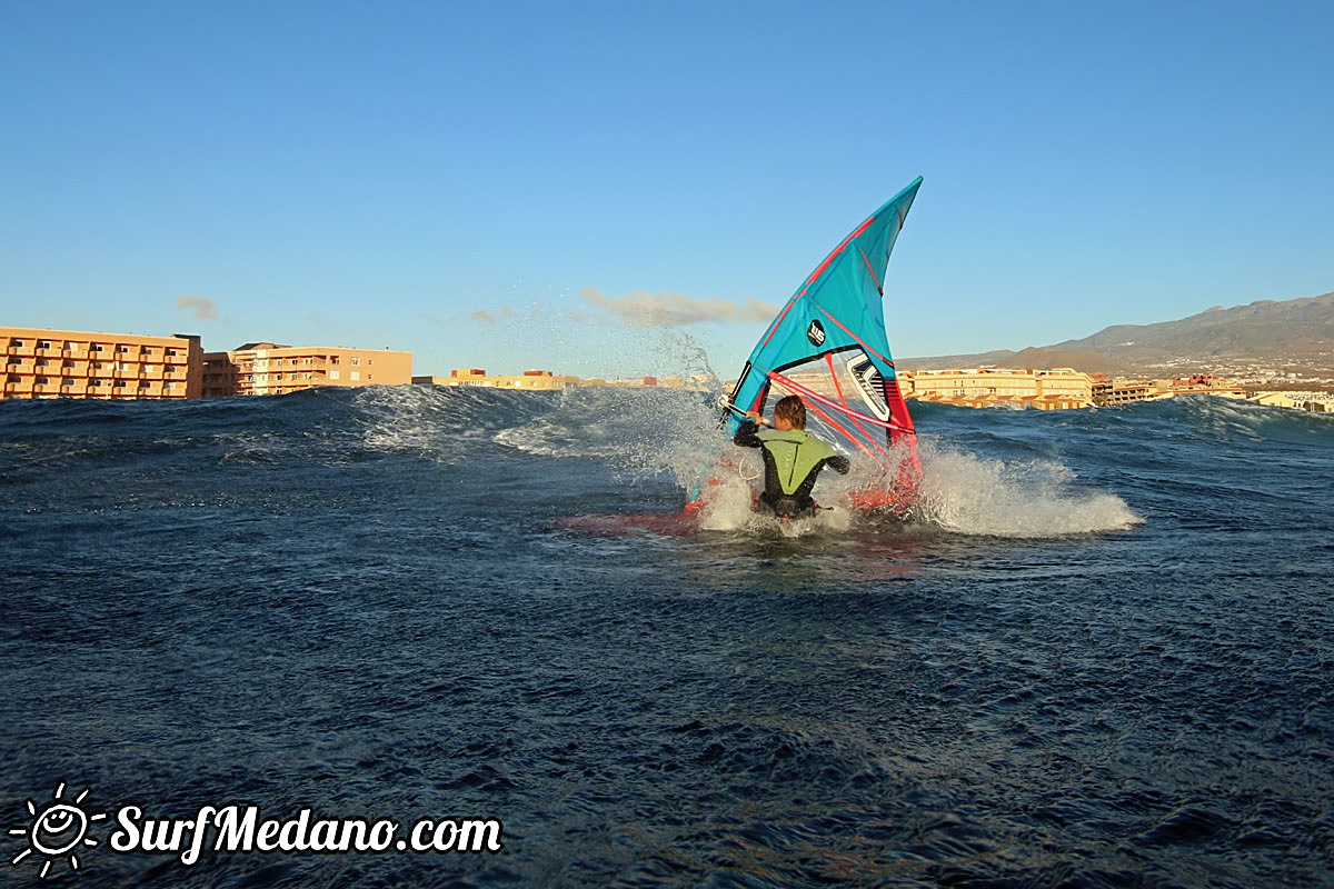 Sunrise windsurfing at Cabezo in El Medano Tenerife 26-01-2018 Tenerife