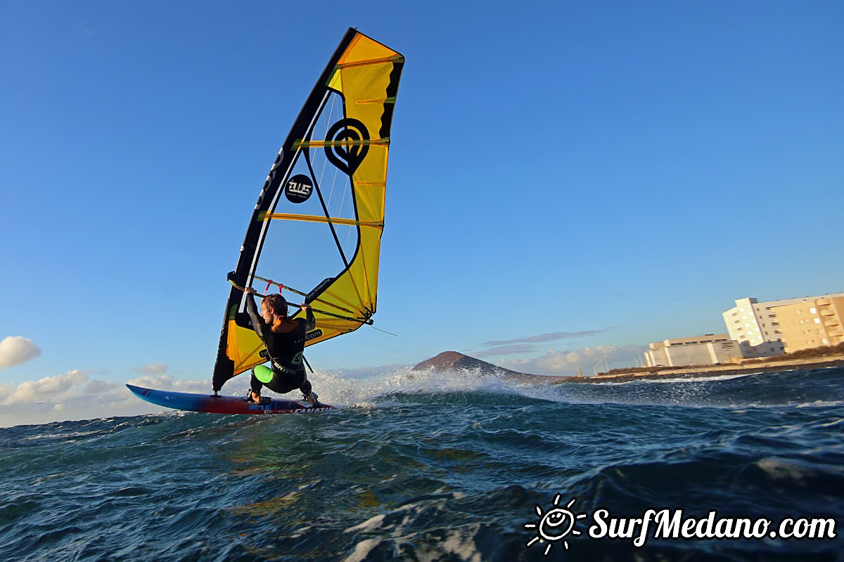 Sunrise windsurfing at Cabezo in El Medano Tenerife 26-01-2018 Tenerife