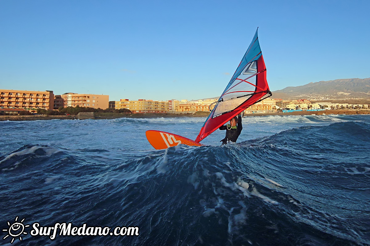 Sunrise windsurfing at Cabezo in El Medano Tenerife 26-01-2018 Tenerife