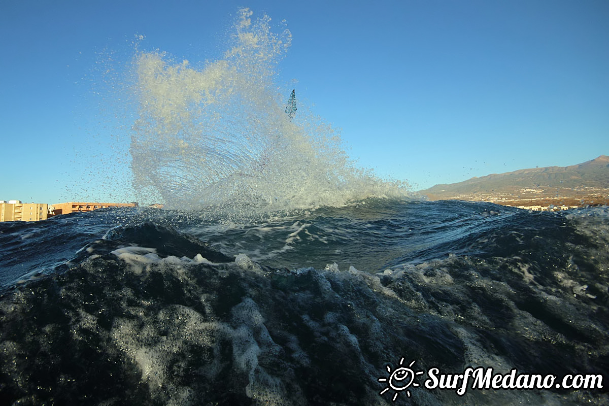 Sunrise windsurfing at Cabezo in El Medano Tenerife 26-01-2018 Tenerife