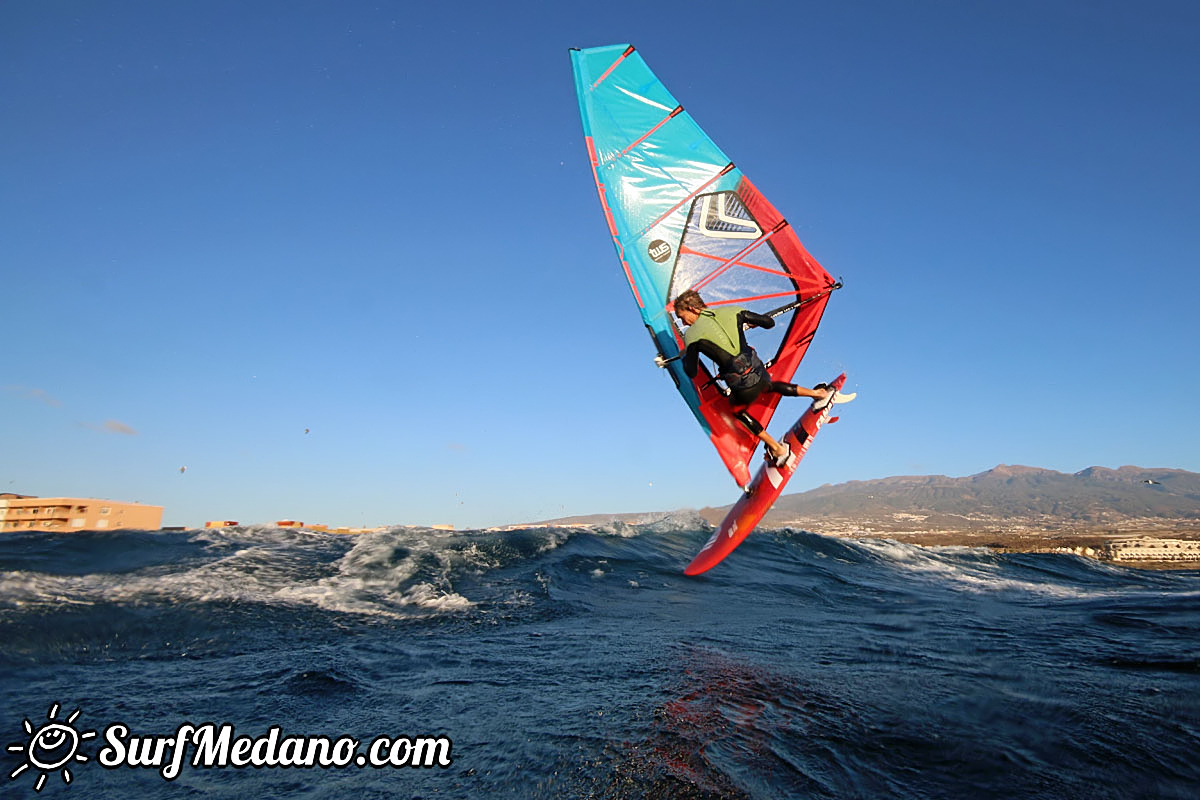 Sunrise windsurfing at Cabezo in El Medano Tenerife 26-01-2018 Tenerife