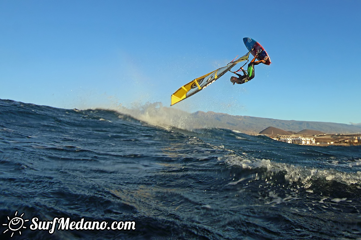 Sunrise windsurfing at Cabezo in El Medano Tenerife 26-01-2018 Tenerife