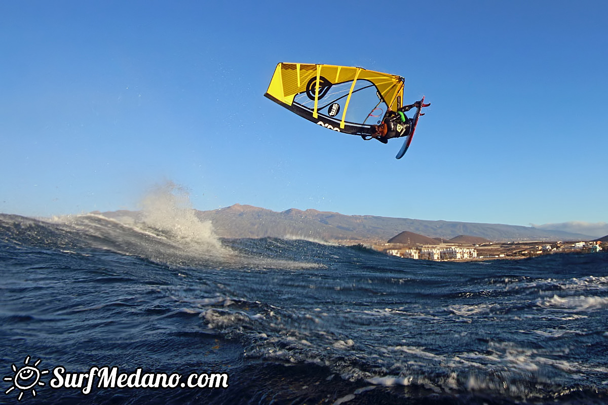 Sunrise windsurfing at Cabezo in El Medano Tenerife 26-01-2018 Tenerife