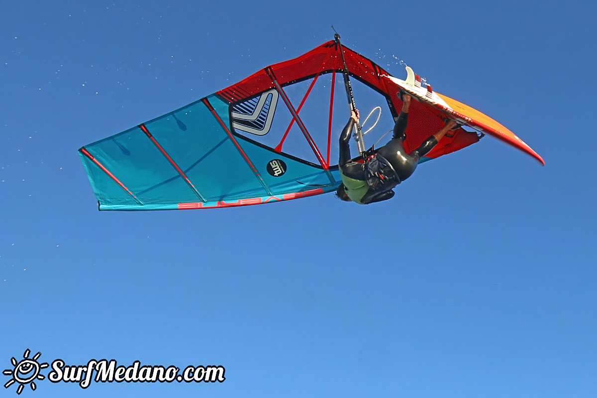 Sunrise windsurfing at Cabezo in El Medano Tenerife 26-01-2018 Tenerife