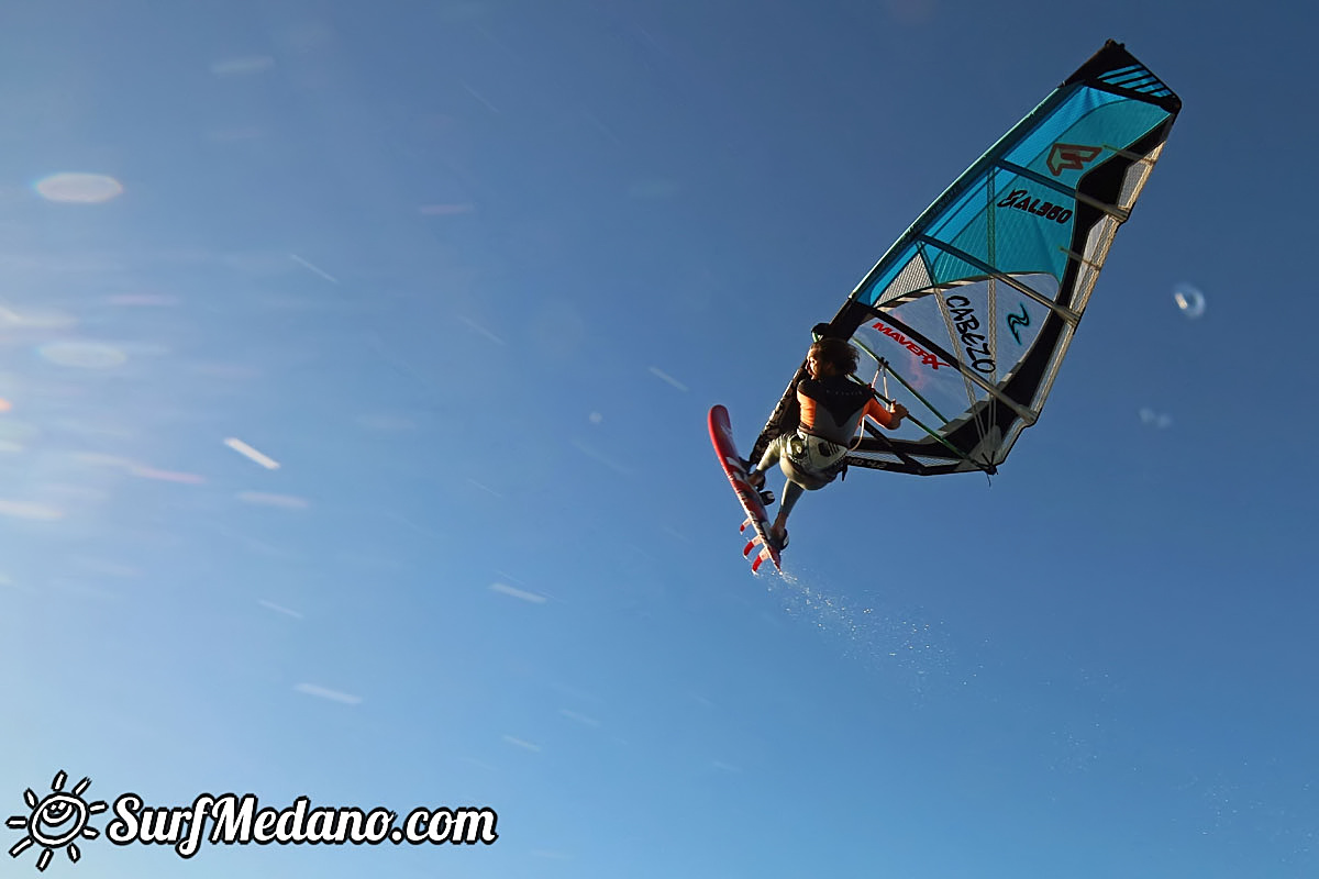 Sunrise windsurfing at Cabezo in El Medano Tenerife 26-01-2018 Tenerife