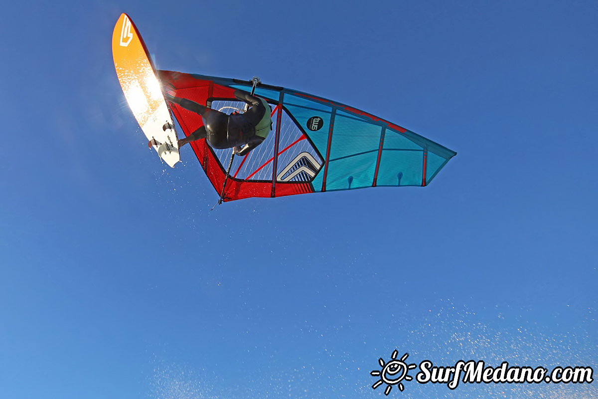 Sunrise windsurfing at Cabezo in El Medano Tenerife 26-01-2018 Tenerife