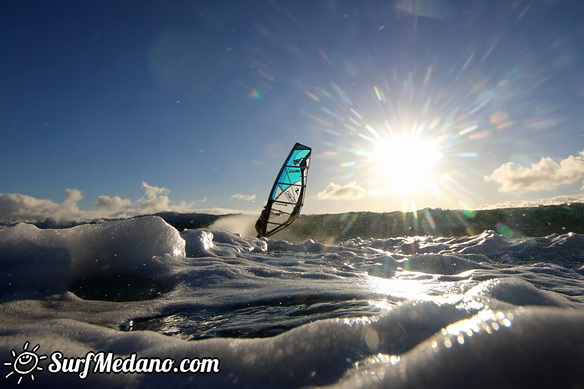 Sunrise windsurfing at Cabezo in El Medano Tenerife 26-01-2018 Tenerife