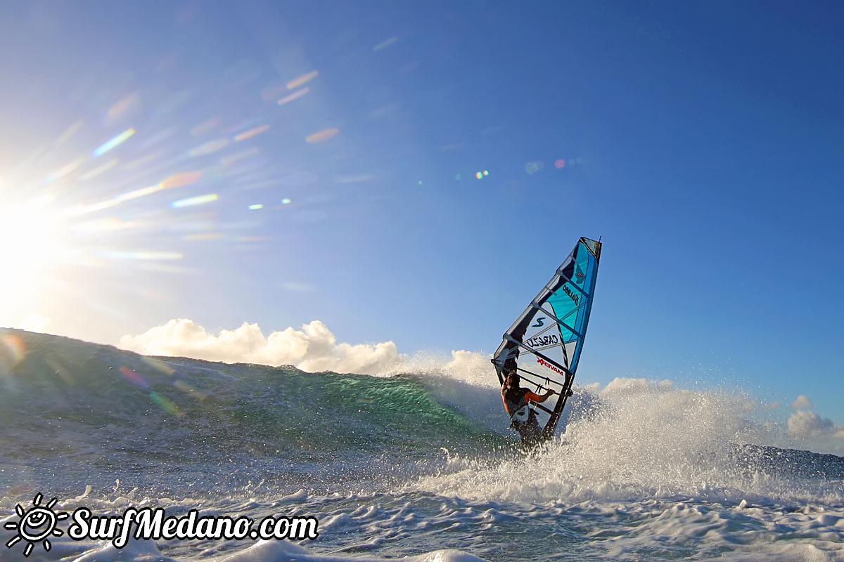 Sunrise windsurfing at Cabezo in El Medano Tenerife 26-01-2018 Tenerife