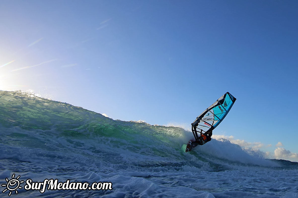 Sunrise windsurfing at Cabezo in El Medano Tenerife 26-01-2018 Tenerife