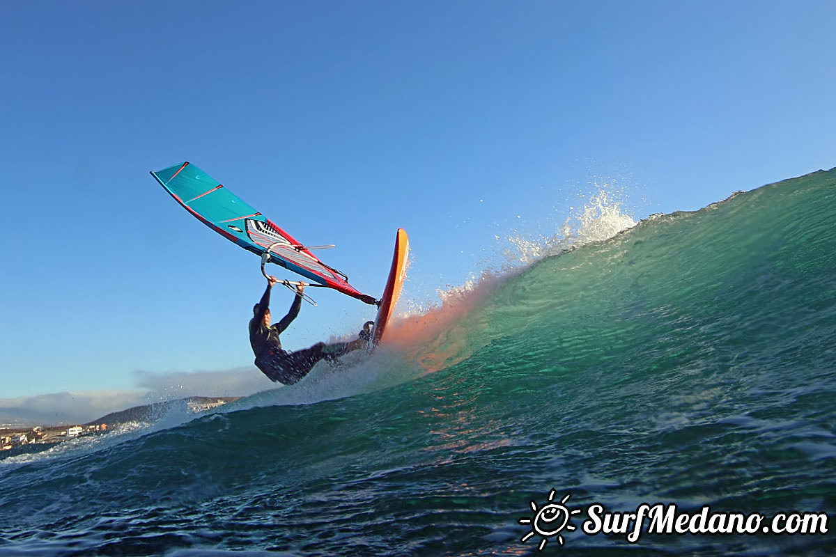 Sunrise windsurfing at Cabezo in El Medano Tenerife 26-01-2018 Tenerife