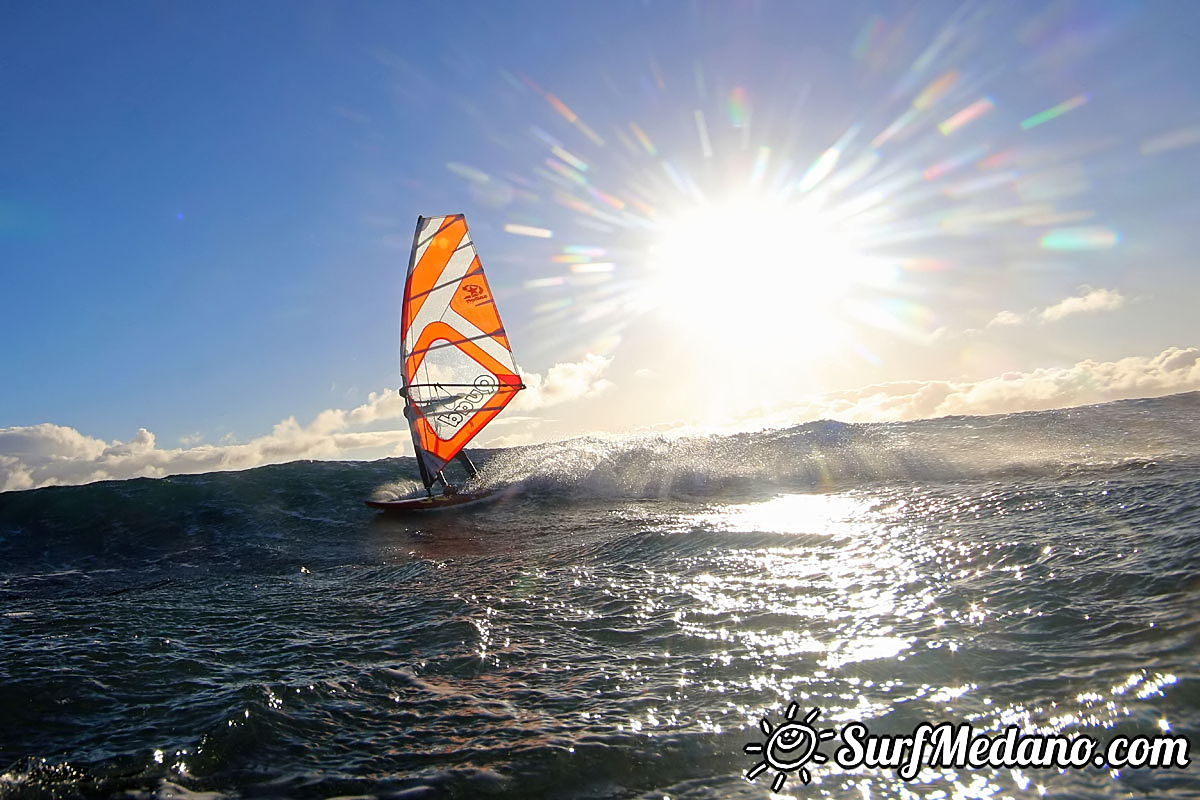 Sunrise windsurfing at Cabezo in El Medano Tenerife 26-01-2018 Tenerife