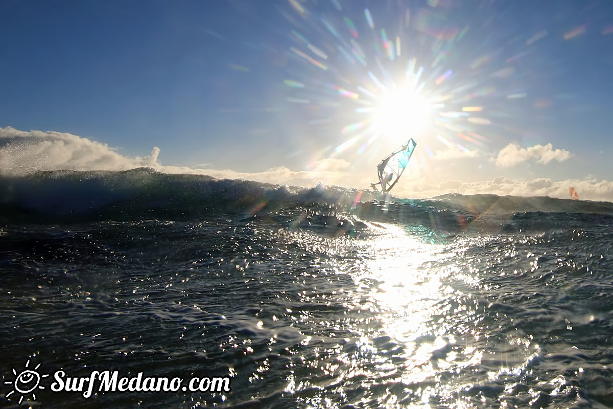 Sunrise windsurfing at Cabezo in El Medano Tenerife 26-01-2018 Tenerife