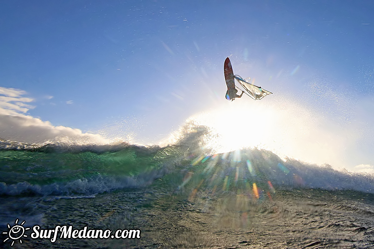 Sunrise windsurfing at Cabezo in El Medano Tenerife 26-01-2018 Tenerife