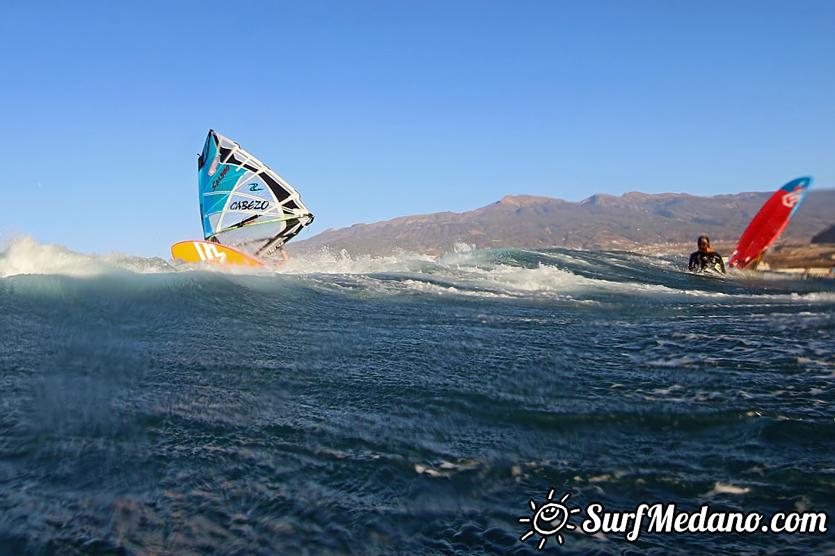 Sunrise windsurfing at Cabezo in El Medano Tenerife 26-01-2018 Tenerife