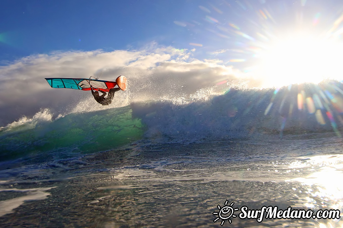 Sunrise windsurfing at Cabezo in El Medano Tenerife 26-01-2018 Tenerife