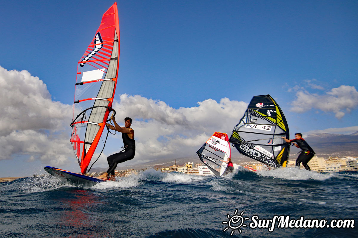 TWS Pro slalom windsurfing training in El Medano Tenerife 01-02-2018 Tenerife