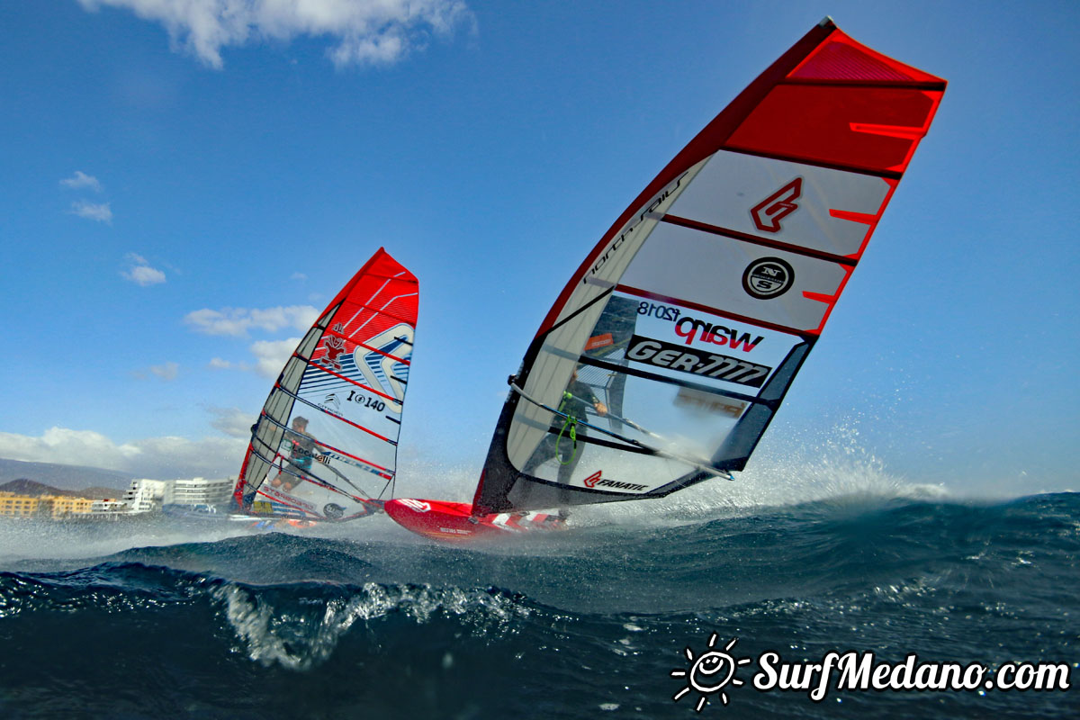 TWS Pro slalom windsurfing training in El Medano Tenerife 01-02-2018 Tenerife