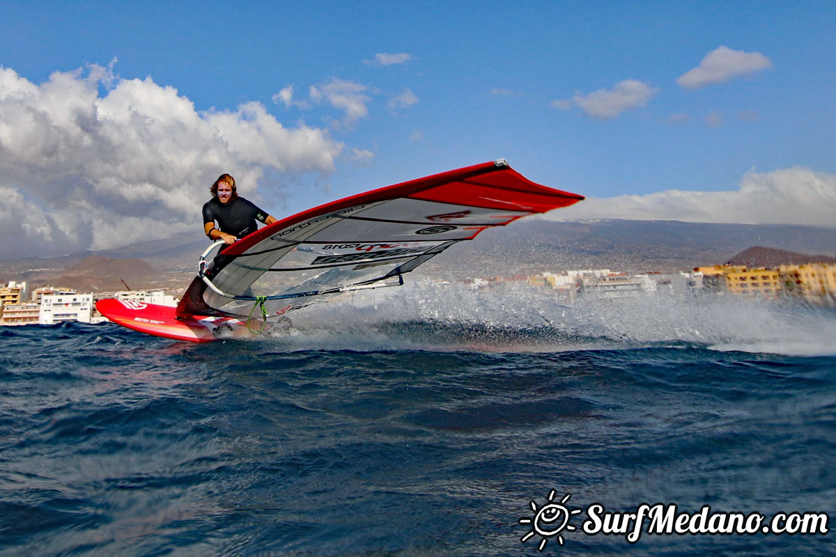 TWS Pro slalom windsurfing training in El Medano Tenerife 01-02-2018 Tenerife