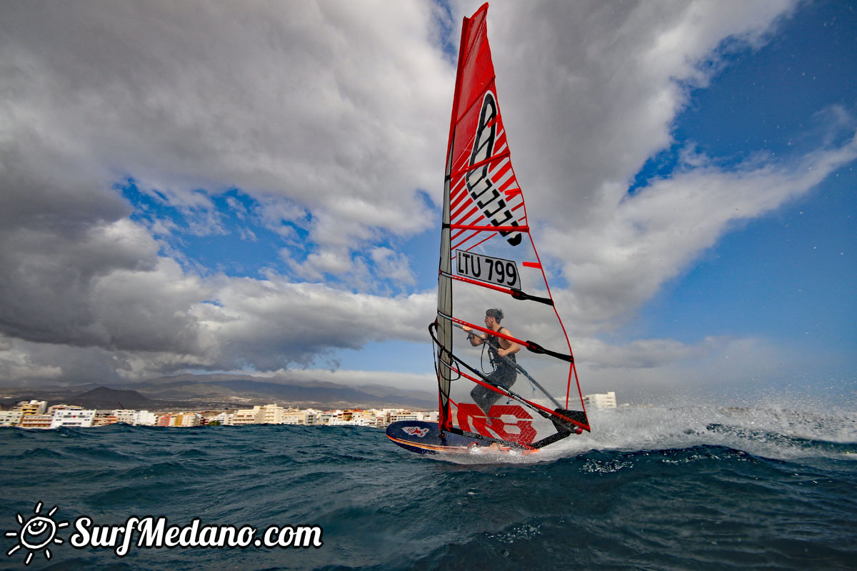 TWS Pro slalom windsurfing training in El Medano Tenerife 01-02-2018 Tenerife