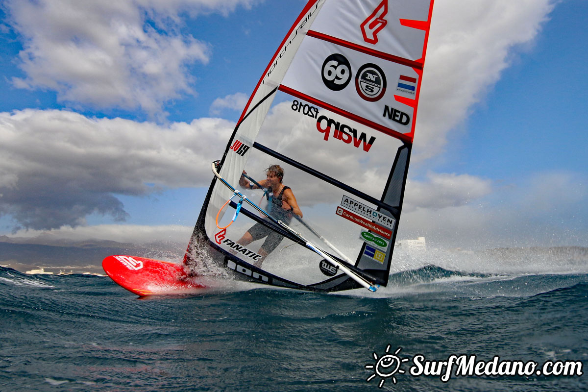 TWS Pro slalom windsurfing training in El Medano Tenerife 01-02-2018 Tenerife