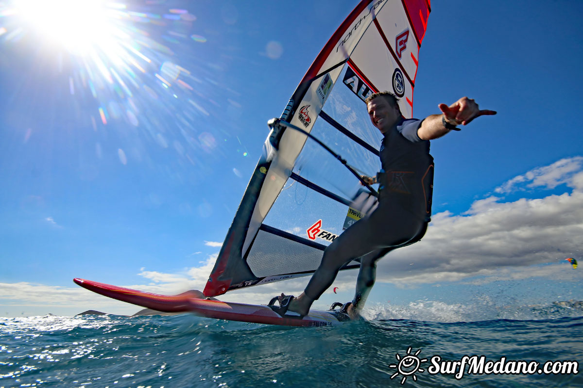 TWS Pro slalom windsurfing training in El Medano Tenerife 04-02-2018 Tenerife