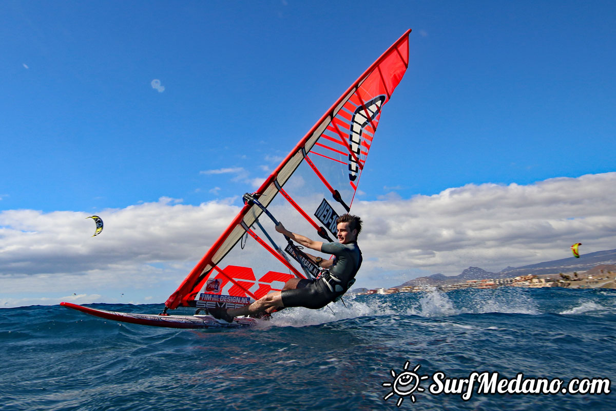 TWS Pro slalom windsurfing training in El Medano Tenerife 04-02-2018 Tenerife