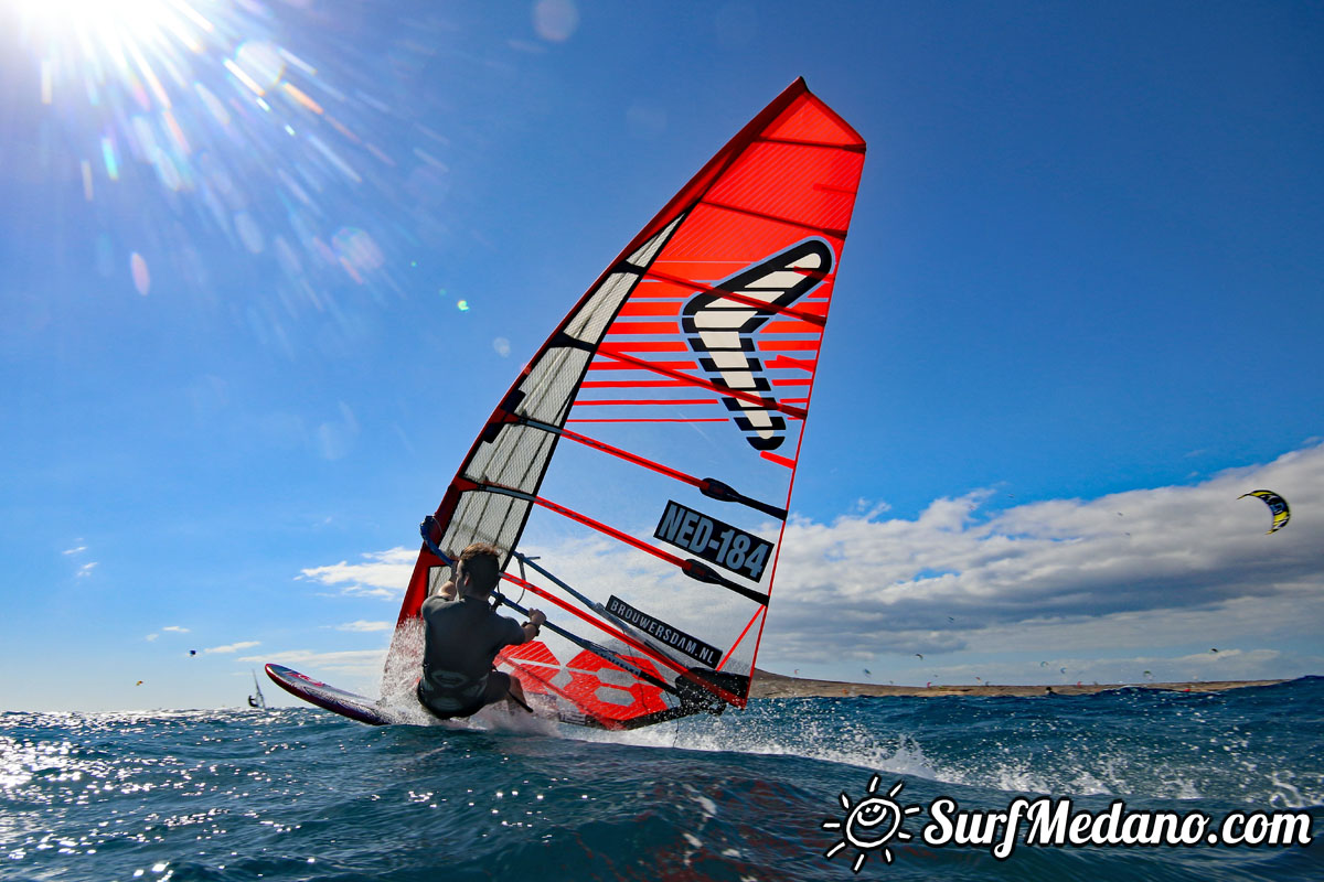 TWS Pro slalom windsurfing training in El Medano Tenerife 04-02-2018 Tenerife