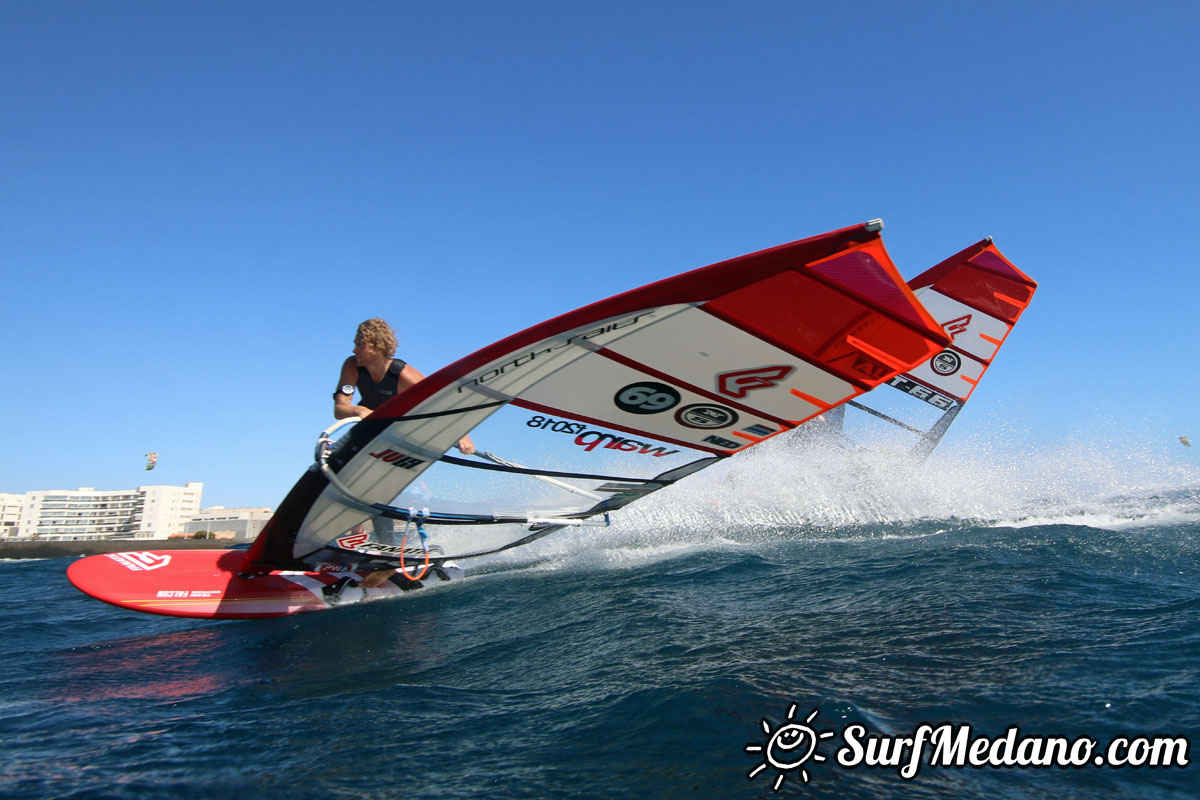 TWS Pro slalom windsurfing training in El Medano Tenerife 04-02-2018 Tenerife